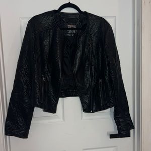 Black Leather Zip-up Jacket
